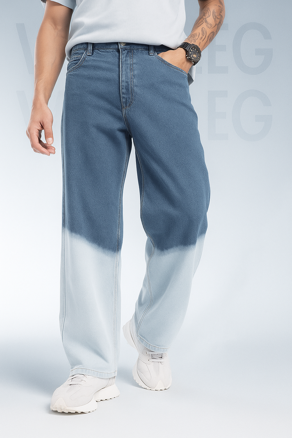 Men Wide Leg Jeans - Image 4